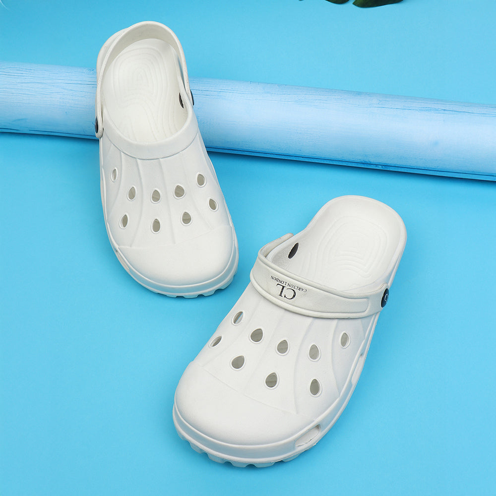 Men Perforated Slip On Clogs with Back Strap
