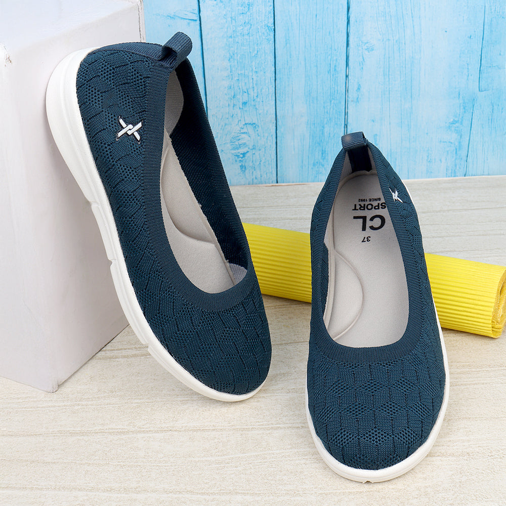 Women Textured Knit Comfort Ballet Flats