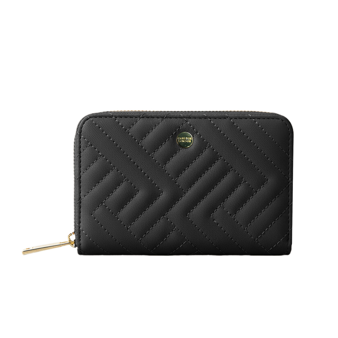 Carlton London Black Quilted Zip Around Wallet  CLHB 38