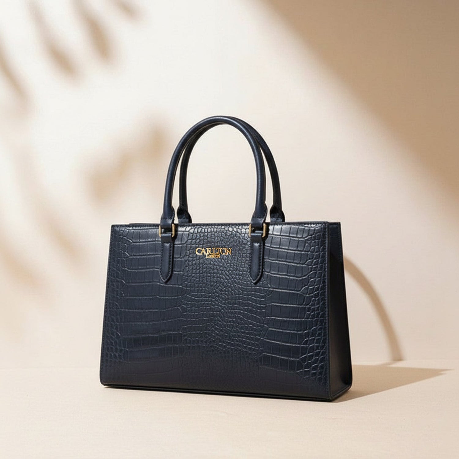 Carlton London Navy Croc Textured Structured Bag  CLLP 817 Navy
