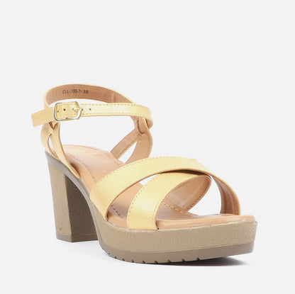 Women Block Mid Heel Sandal