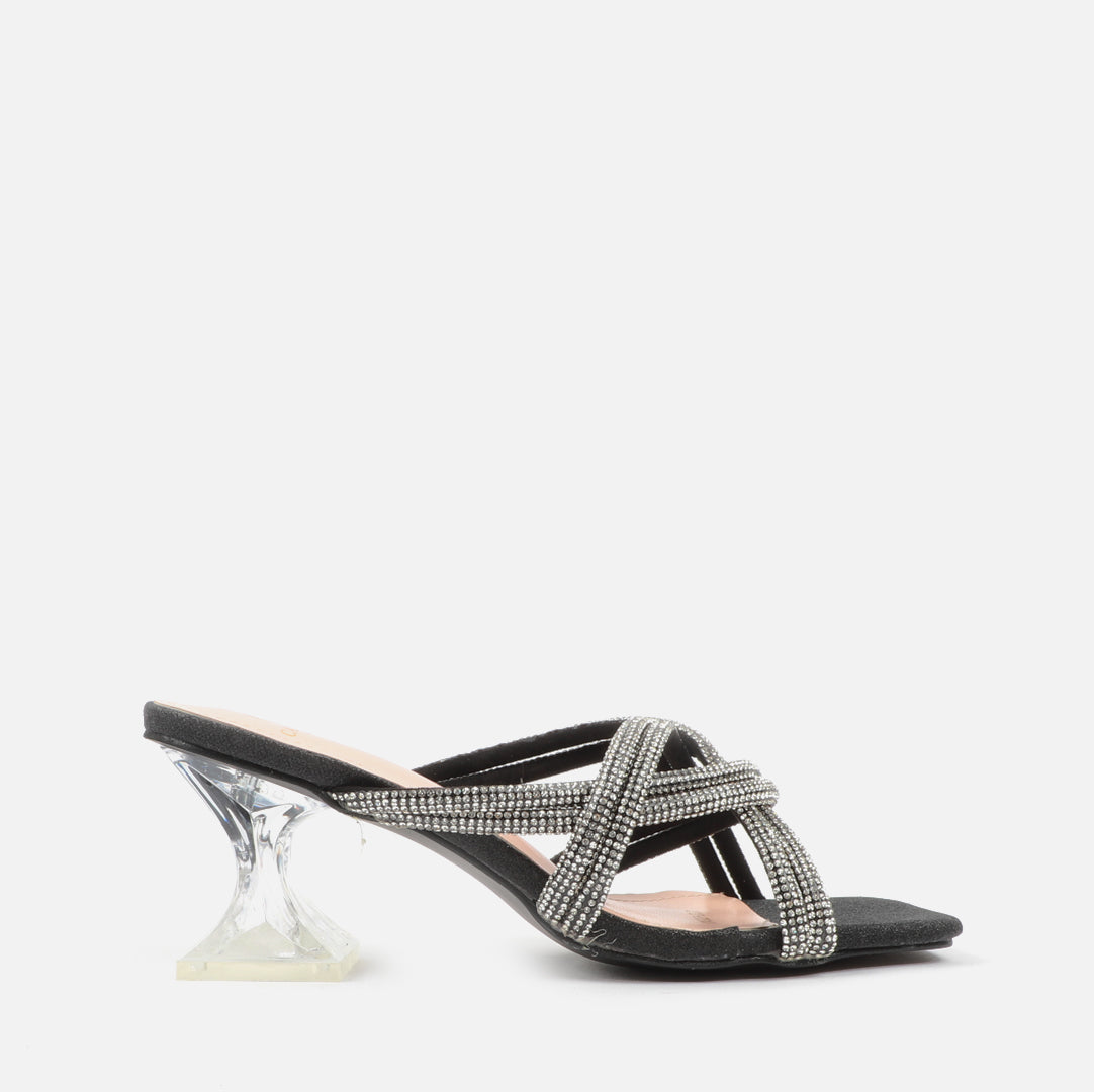 Flat 83% off on CARLTON LONDON - Embellished Slingback Block Heeled Sandals  | Sandals heels, Slingback, Block heels sandal