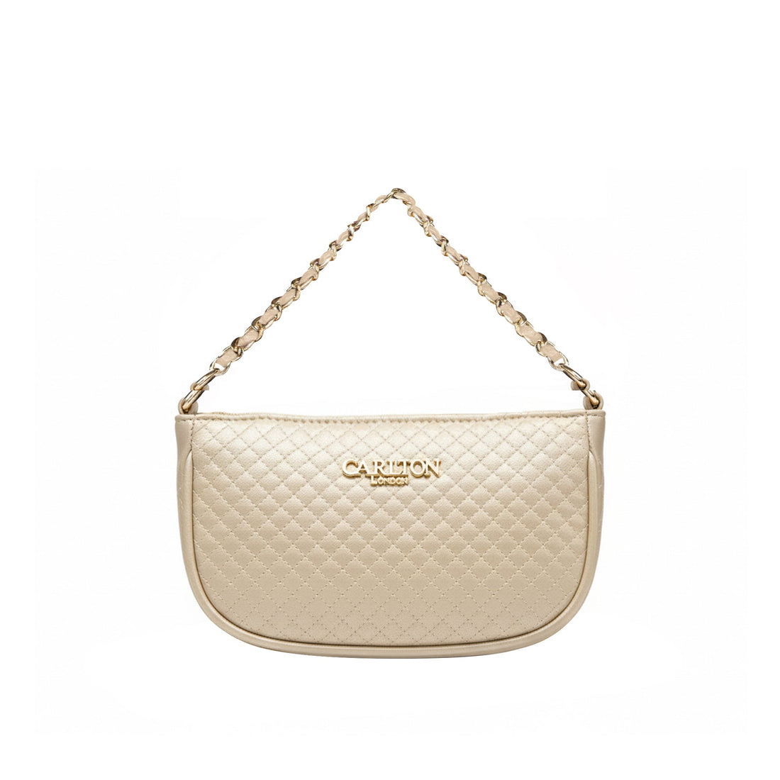 Carlton London Raffaella Cream Metallic Textured Sling Bag  CLLP 1069 GOLD