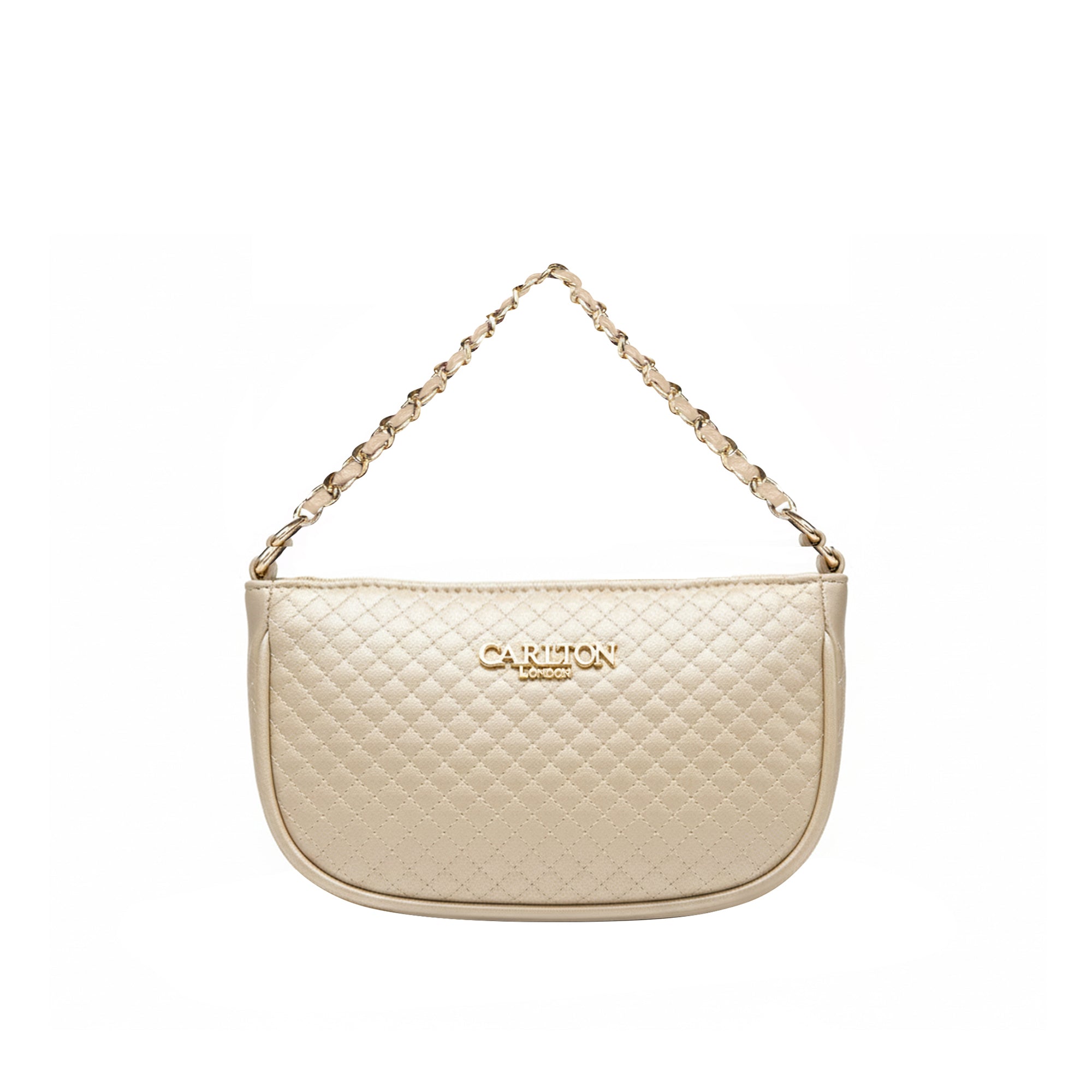 Carlton London Raffaella Cream Metallic Textured Sling Bag  CLLP 1069 GOLD