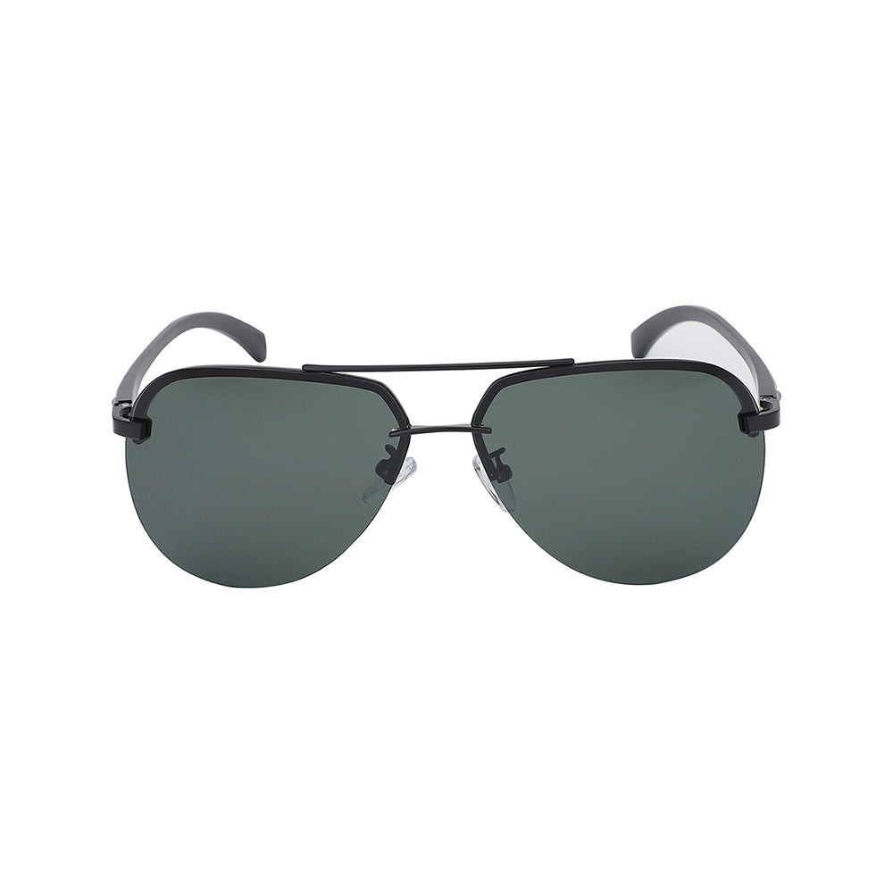 Carlton London Premium Black &amp; Green Toned Polarised And Uv Protected Lens Aviator Sunglasses For Men