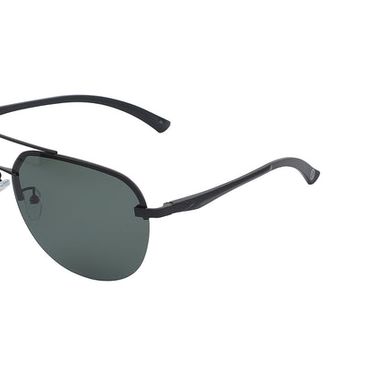 Carlton London Premium Black &amp; Green Toned Polarised And Uv Protected Lens Aviator Sunglasses For Men