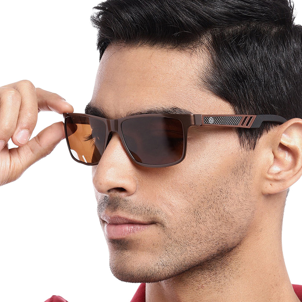 Buy Hrinkar Brown Retro Square Sunglasses Styles Brown Frame Polarized  Glasses For Men & Women - HRS513-BWN-BWN Online : Tikhi.in