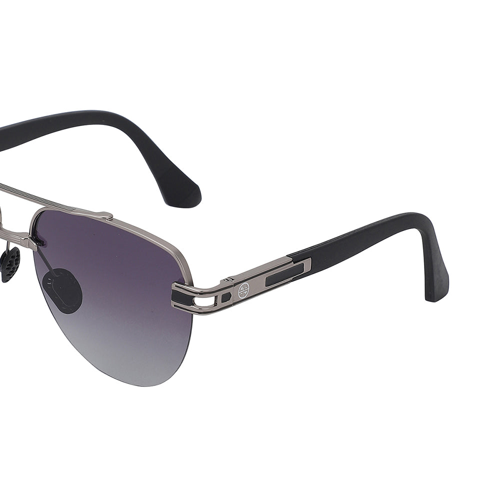 Carlton London Premium Silver & Black Toned Polarised And Uv