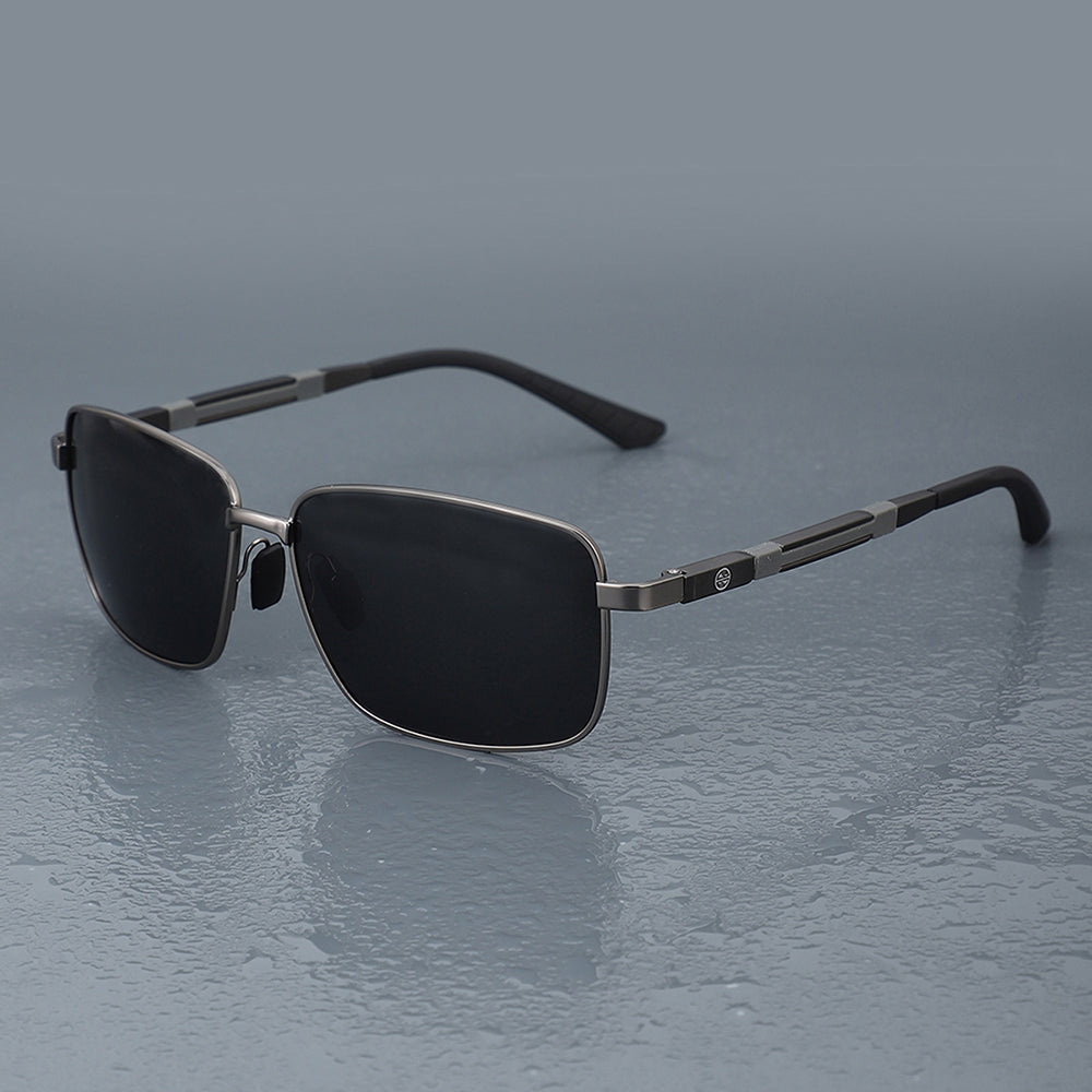 Carlton London Premium Metallic Toned Polarised And Uv Protected Lens Rectangle Sunglasses For Men