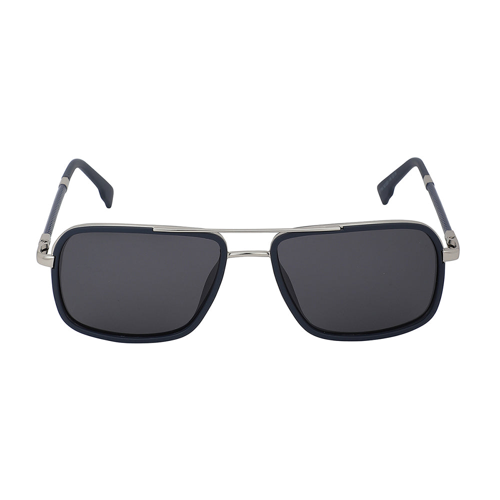 Carlton London Premium Silver &amp; Blue Toned Polarised And Uv Protected Lens Rectangle Sunglasses For Men