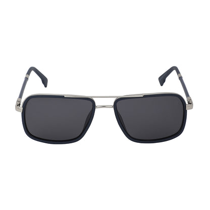 Carlton London Premium Silver &amp; Blue Toned Polarised And Uv Protected Lens Rectangle Sunglasses For Men