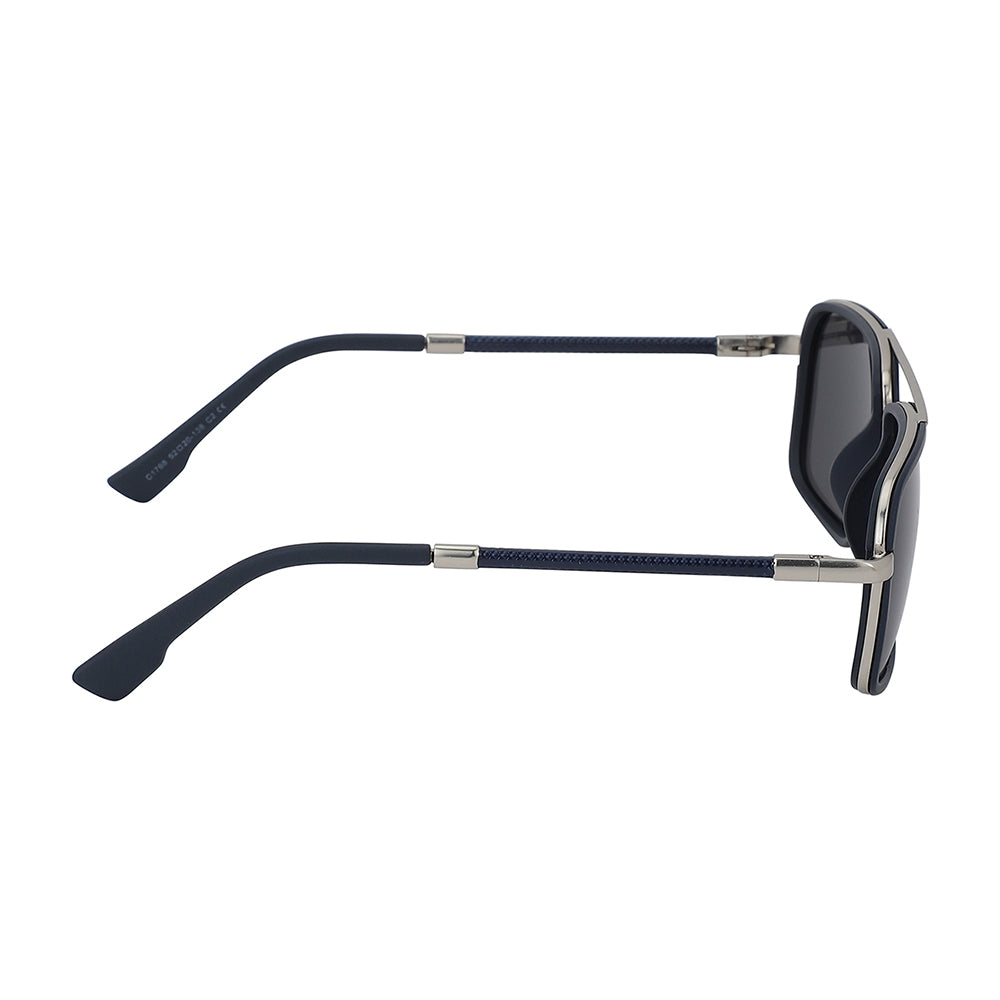 Carlton London Premium Silver &amp; Blue Toned Polarised And Uv Protected Lens Rectangle Sunglasses For Men