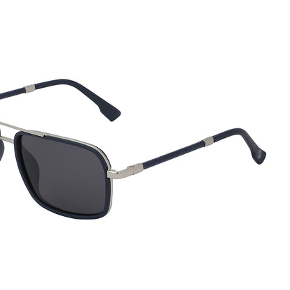 Carlton London Premium Silver &amp; Blue Toned Polarised And Uv Protected Lens Rectangle Sunglasses For Men