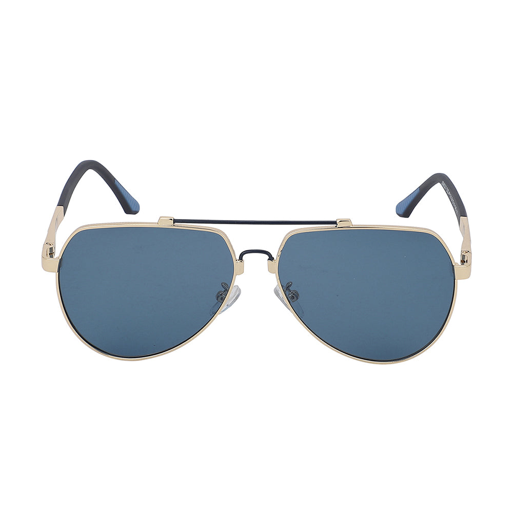 Carlton London Premium Gold &amp; Blue Toned Polarised And Uv Protected Lens Aviator Sunglasses For Men