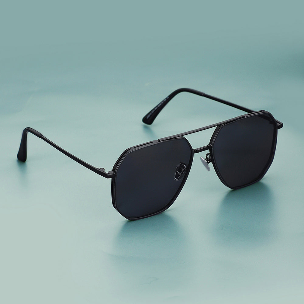 Carlton London Premium Black Toned Polarised And Uv Protected Lens Rectangle Sunglasses For Men