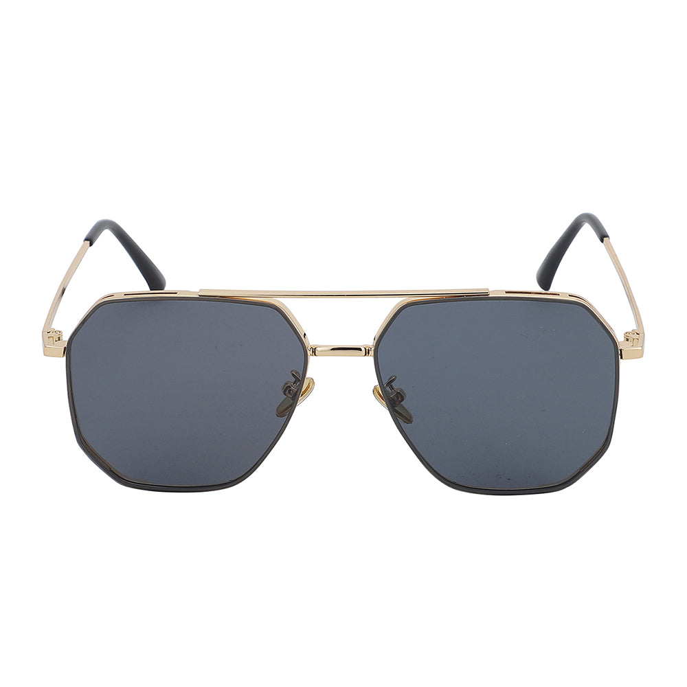 Carlton London Premium Gold &amp; Black Toned Polarised And Uv Protected Lens Rectangle Sunglasses For Men