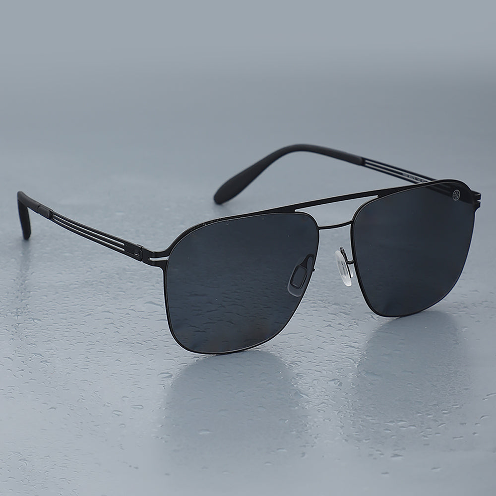 Carlton London Premium Black Toned Polarised and UV Protected Lens Square Sunglasses For Men