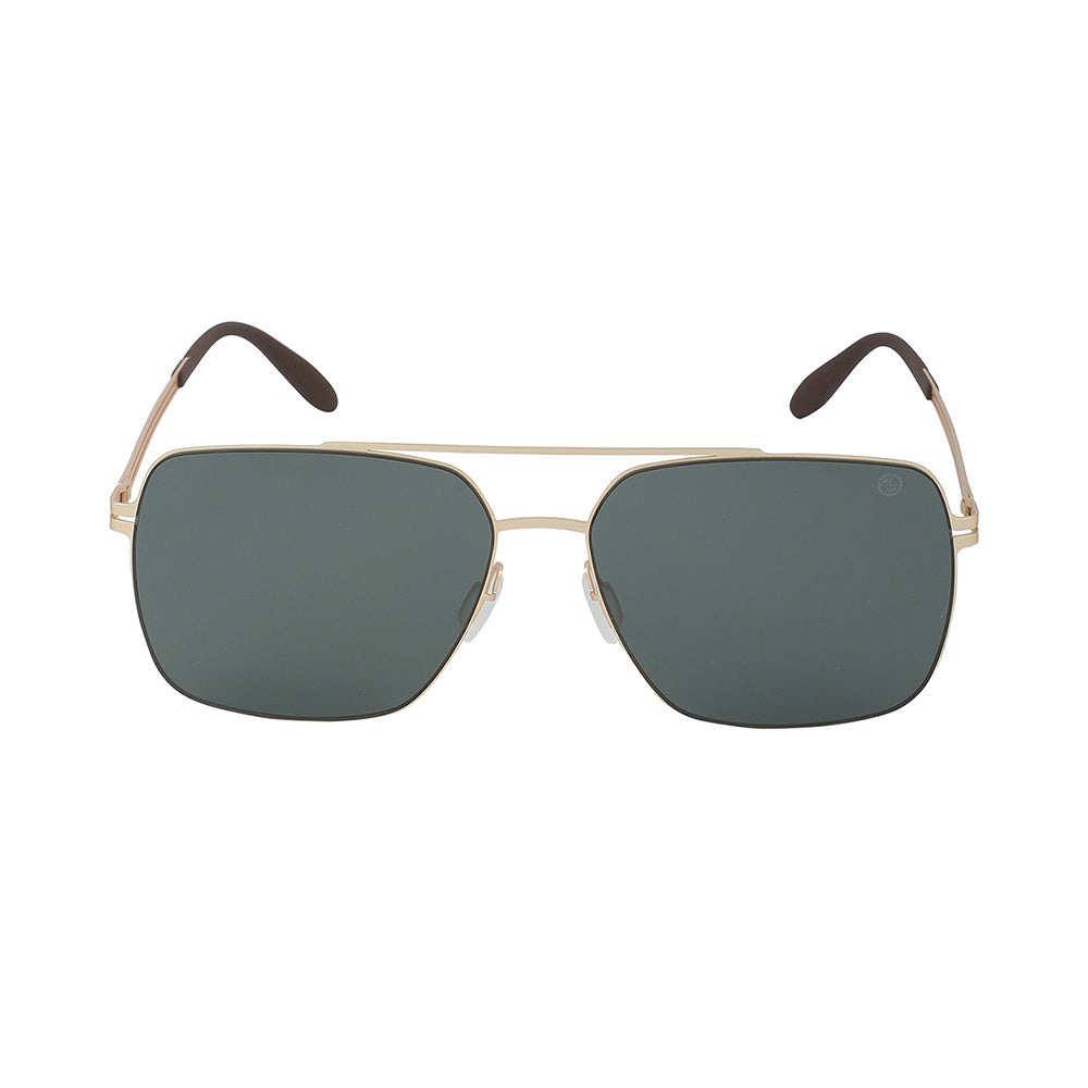 Carlton London Premium Gold & Brown Toned Polarised And Uv Protected Lens Rectangle Sunglasses For Men