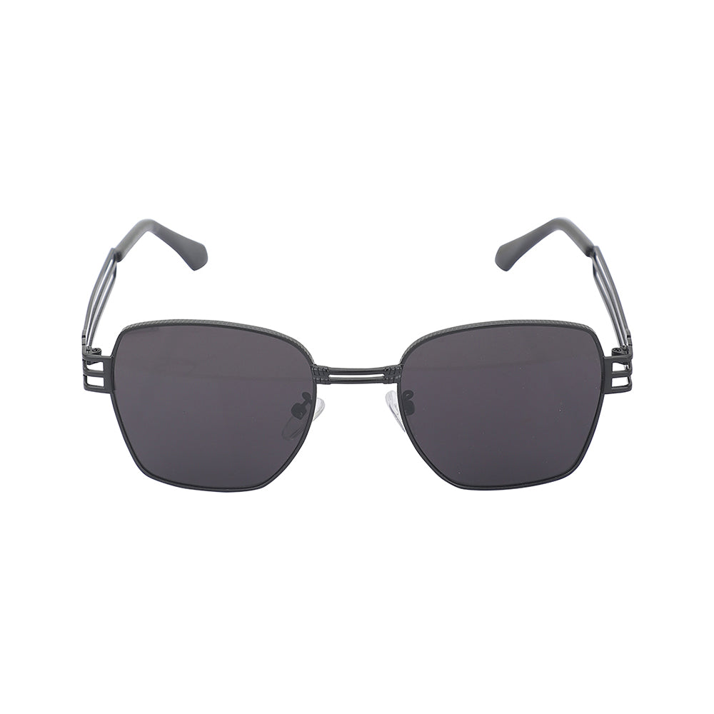 Carlton London Unisex Black Lens &amp; Black Rectangle Sunglasses