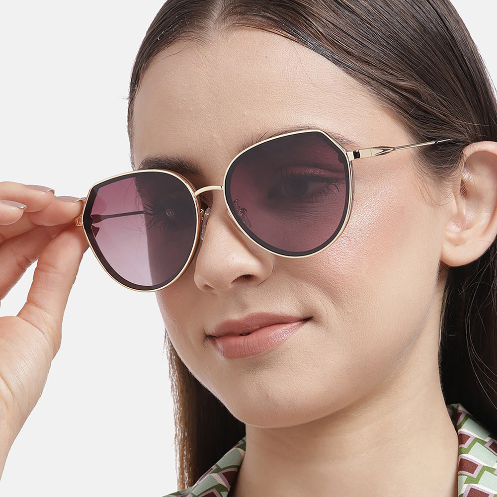 The Cherished Gold Tan Grad Women's Square Sunglasses | Le Specs