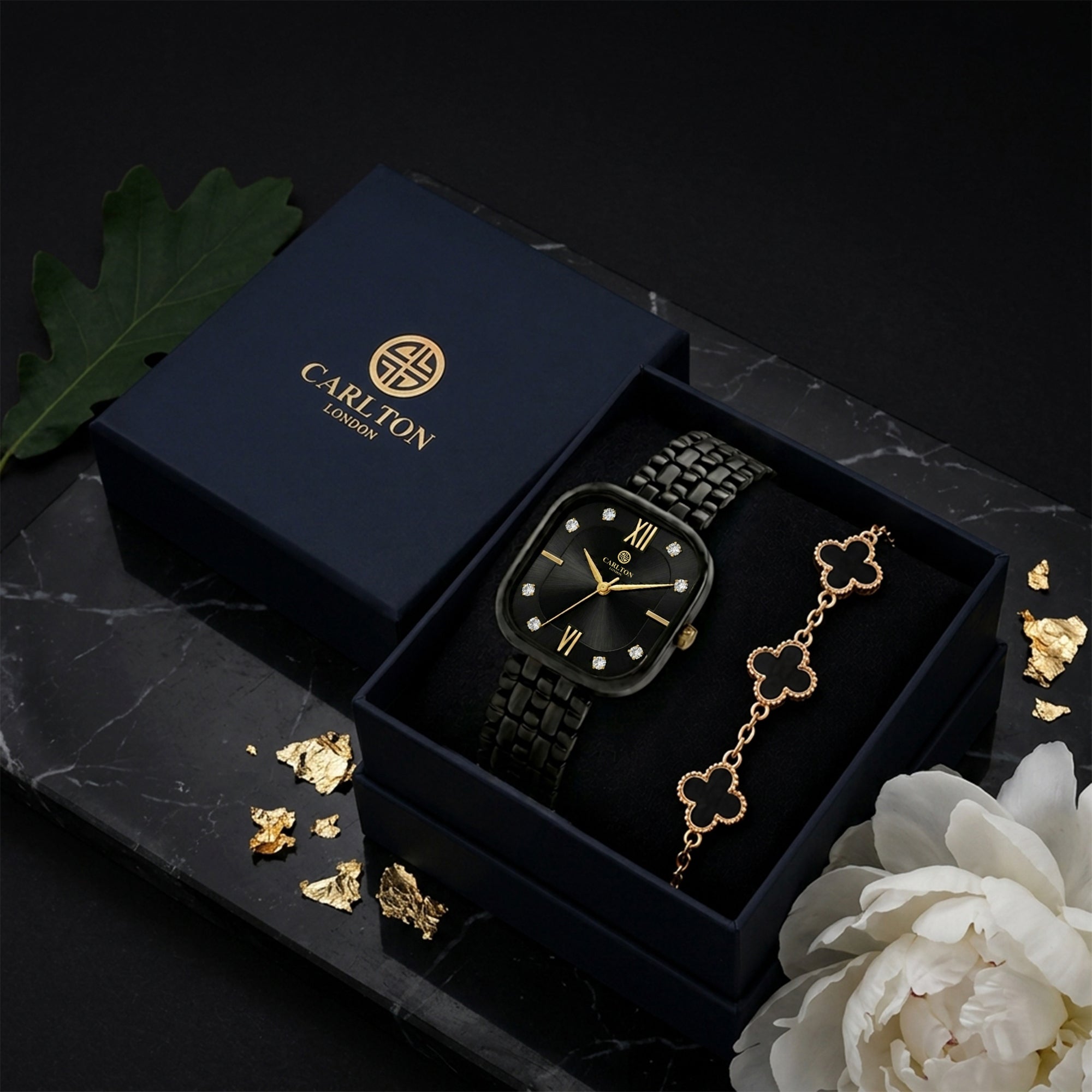 Gift Set Women - Chelsea &amp; Black Leaf Bracelet -CLPLG136
