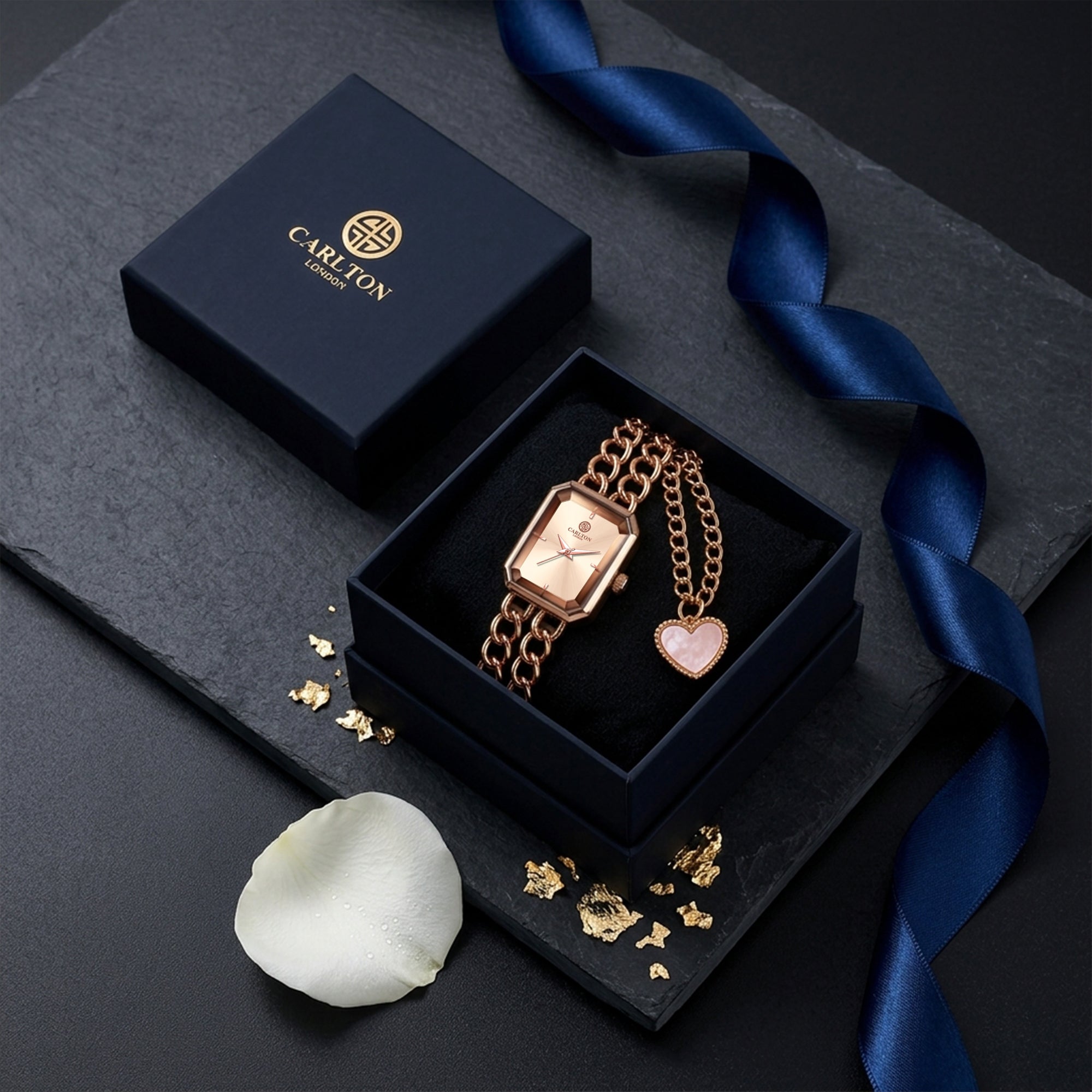 Gift Set Women - Victoria Watch &amp; Heart Charm -CLPLG145