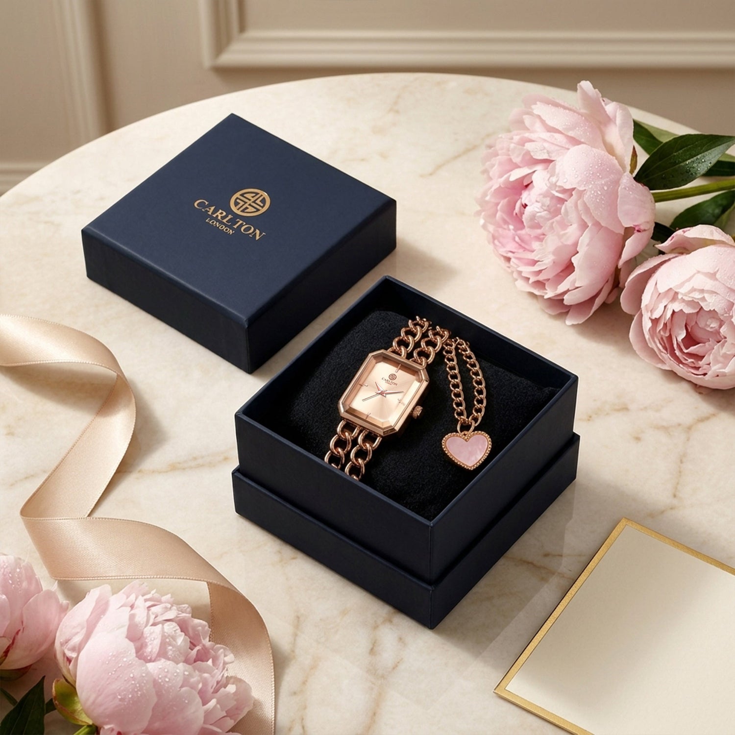 Gift Set Women - Victoria Watch &amp; Heart Charm -CLPLG145