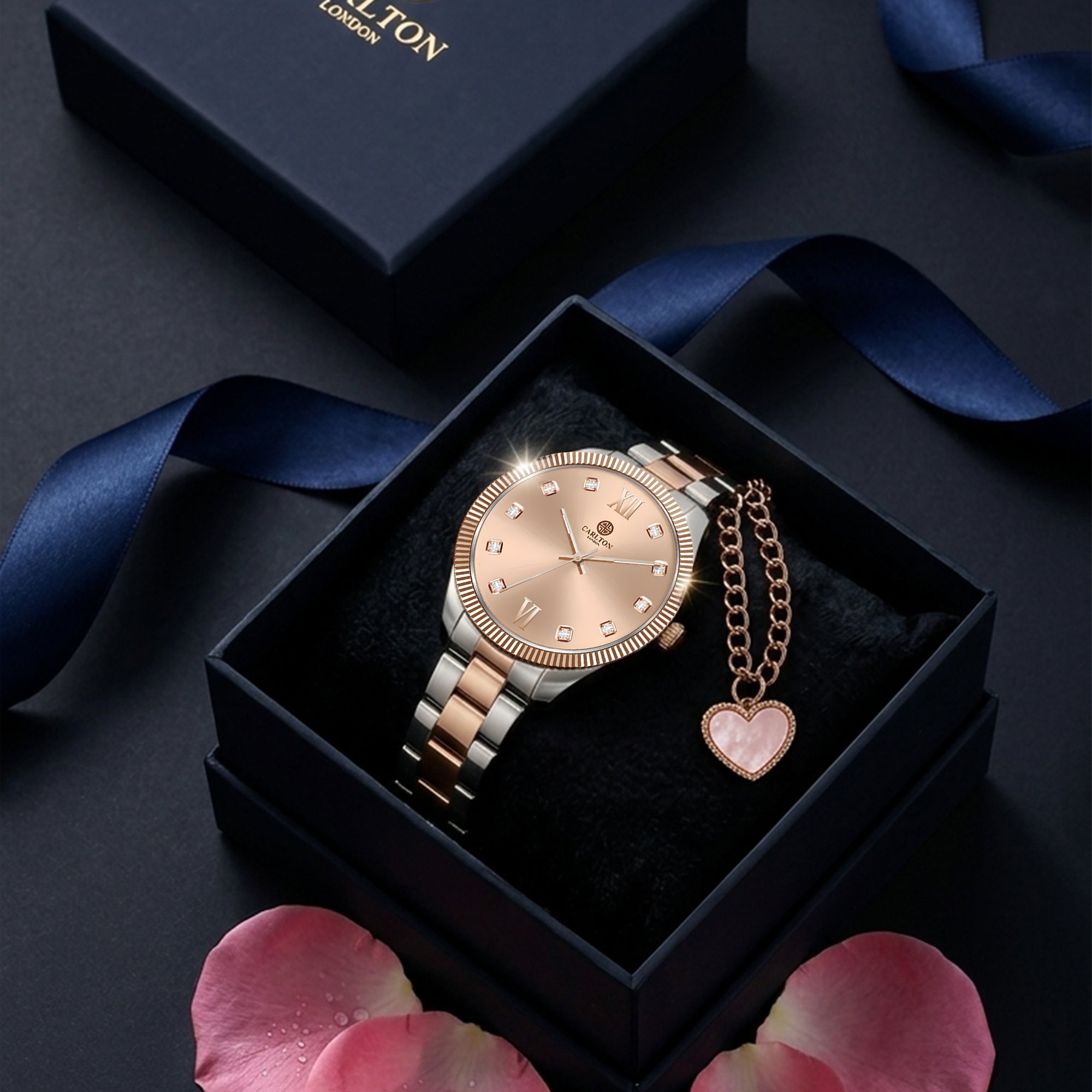 Gift Set Women - Harper  Watch &amp; Heart Charm -CLPLG138