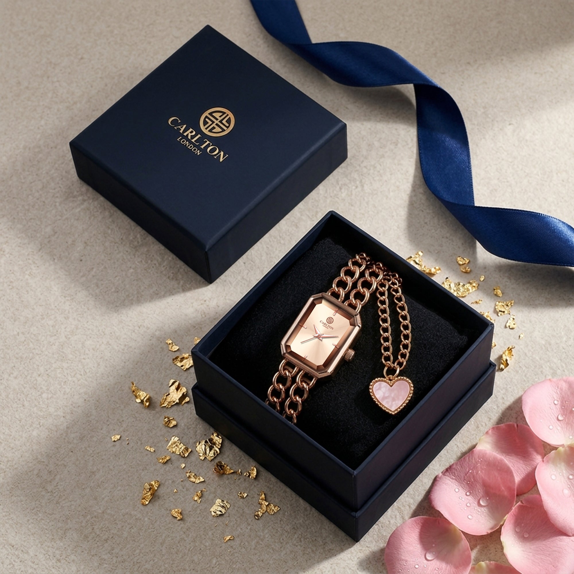 Gift Set Women - Victoria Watch &amp; Heart Charm -CLPLG145