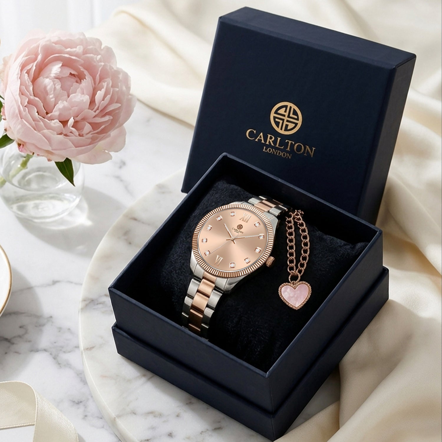 Gift Set Women - Harper  Watch &amp; Heart Charm -CLPLG138