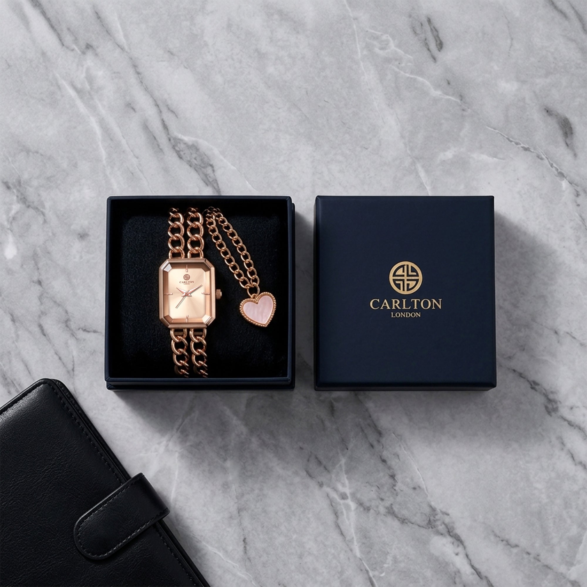 Gift Set Women - Victoria Watch &amp; Heart Charm -CLPLG145