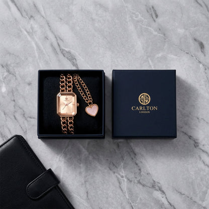 Gift Set Women - Victoria Watch &amp; Heart Charm -CLPLG145