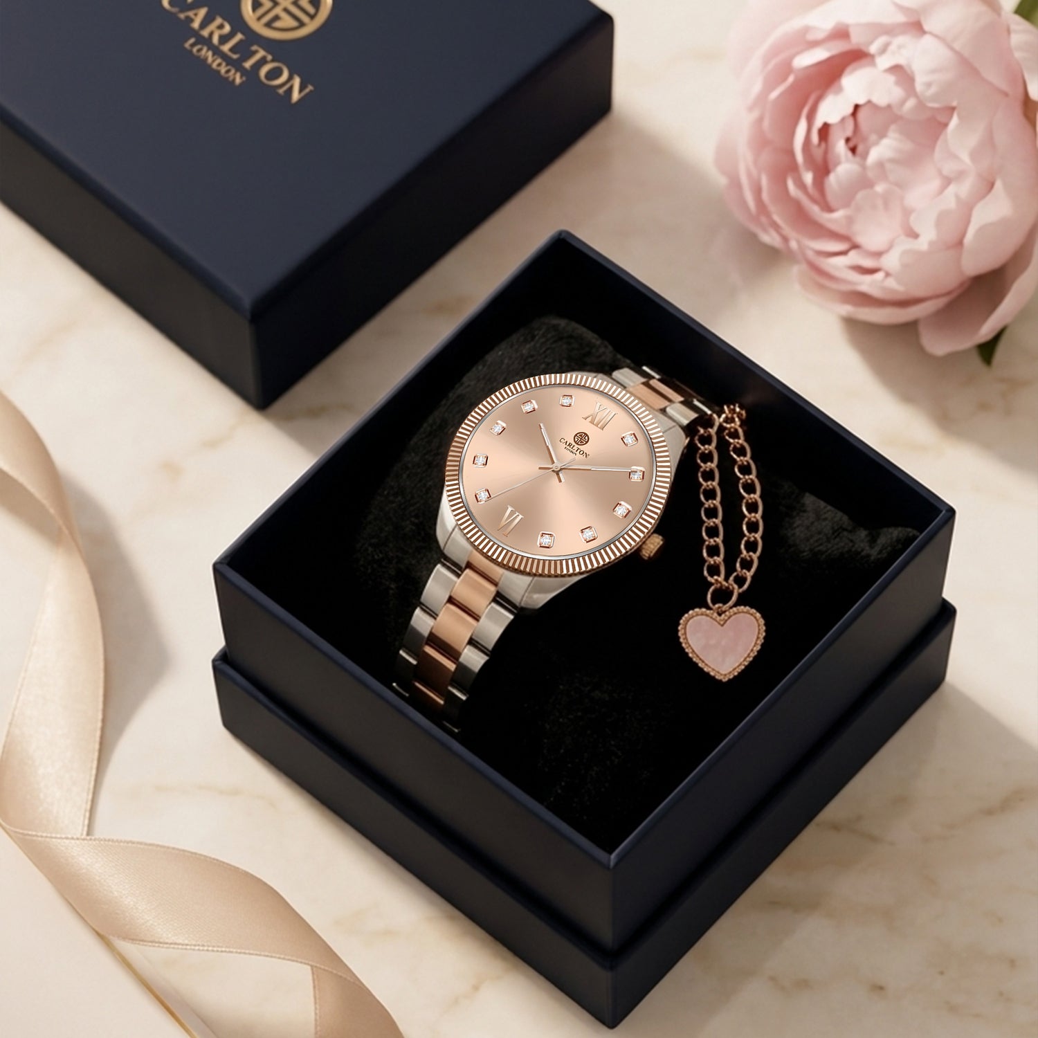 Gift Set Women - Harper  Watch &amp; Heart Charm -CLPLG138