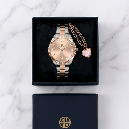 Gift Set Women - Harper  Watch &amp; Heart Charm -CLPLG138