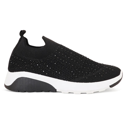Women Embellished Flyknit Lightweight Slip-On Sneakers