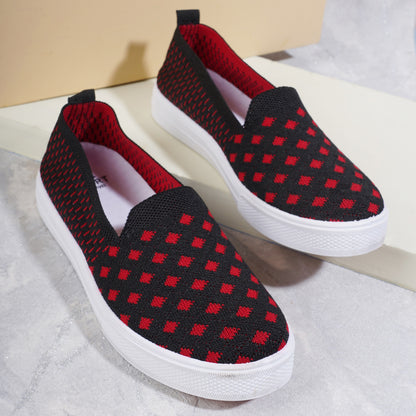 Women Comfortable Flyknit Lightweight Slip-On Sneakers