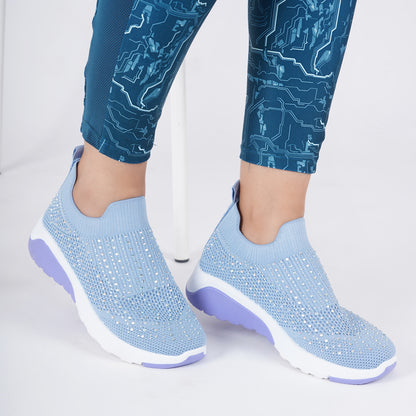 Women Embellished Flyknit Lightweight Slip-On Sneakers