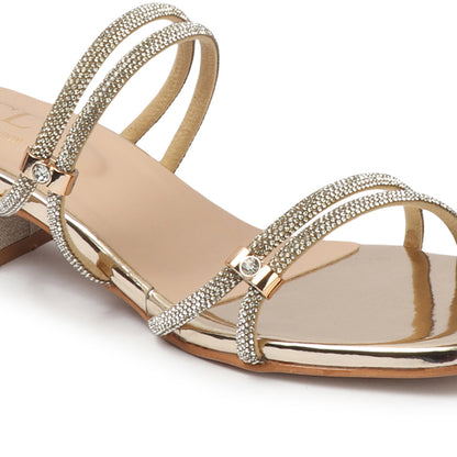 Women Embellished Party Block Sandals