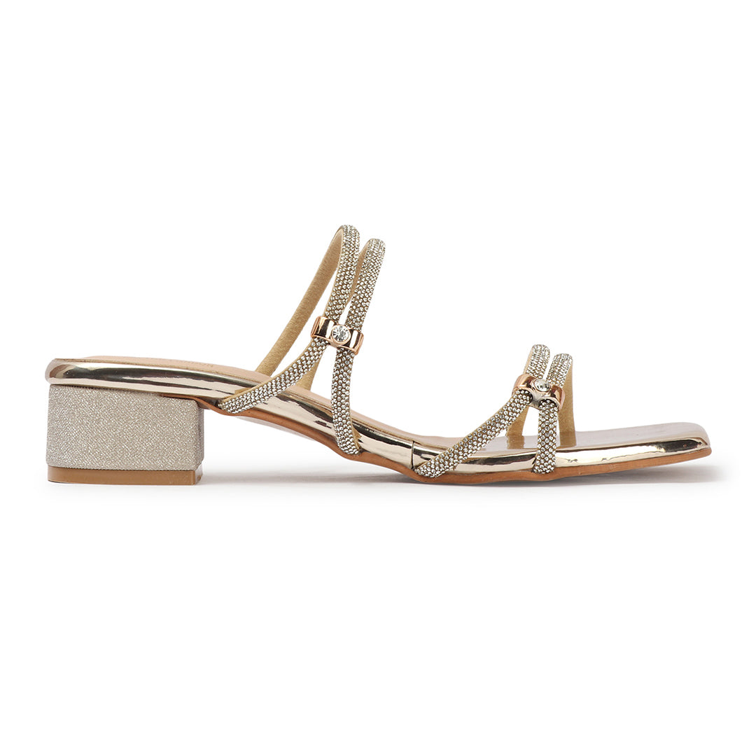 Women Embellished Party Block Sandals