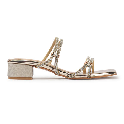 Women Embellished Party Block Sandals