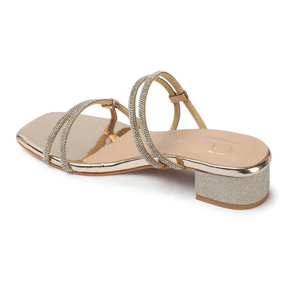 Women Embellished Party Block Sandals