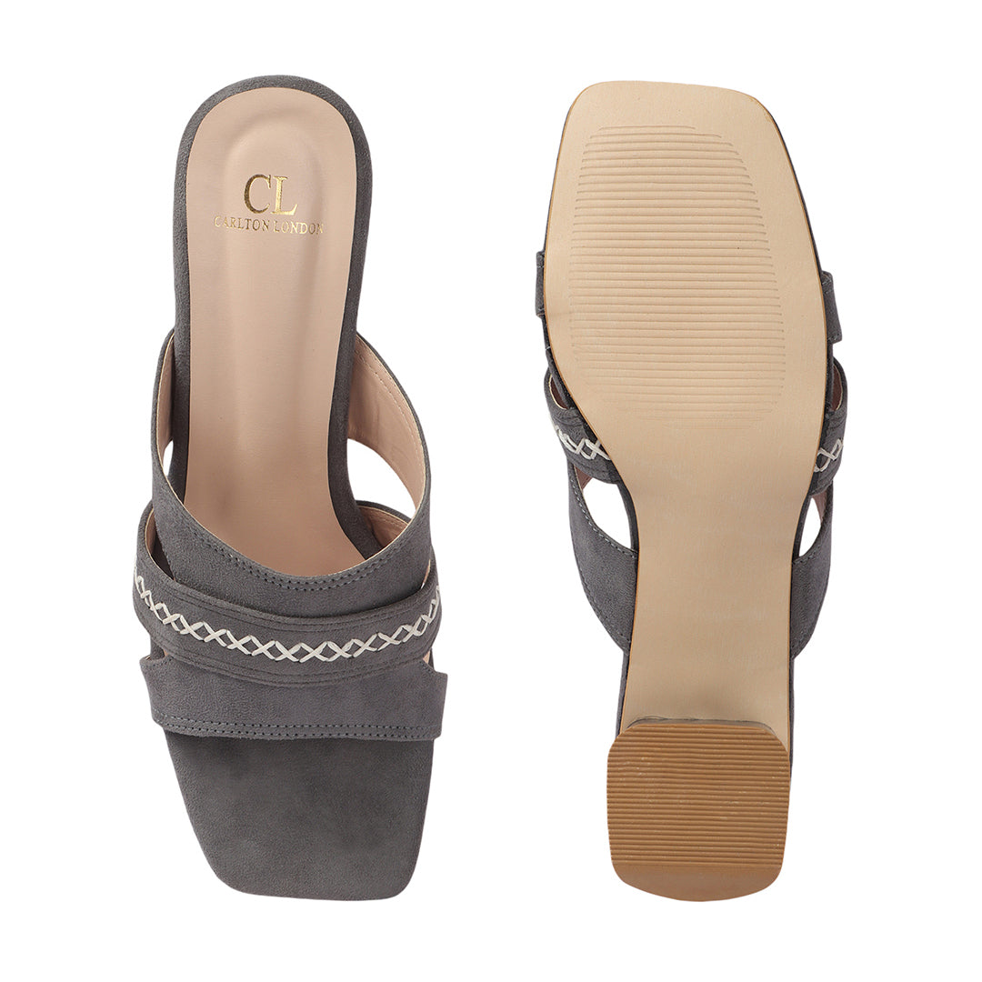 Women,s Open Back Square Toe Block Sandals Heels