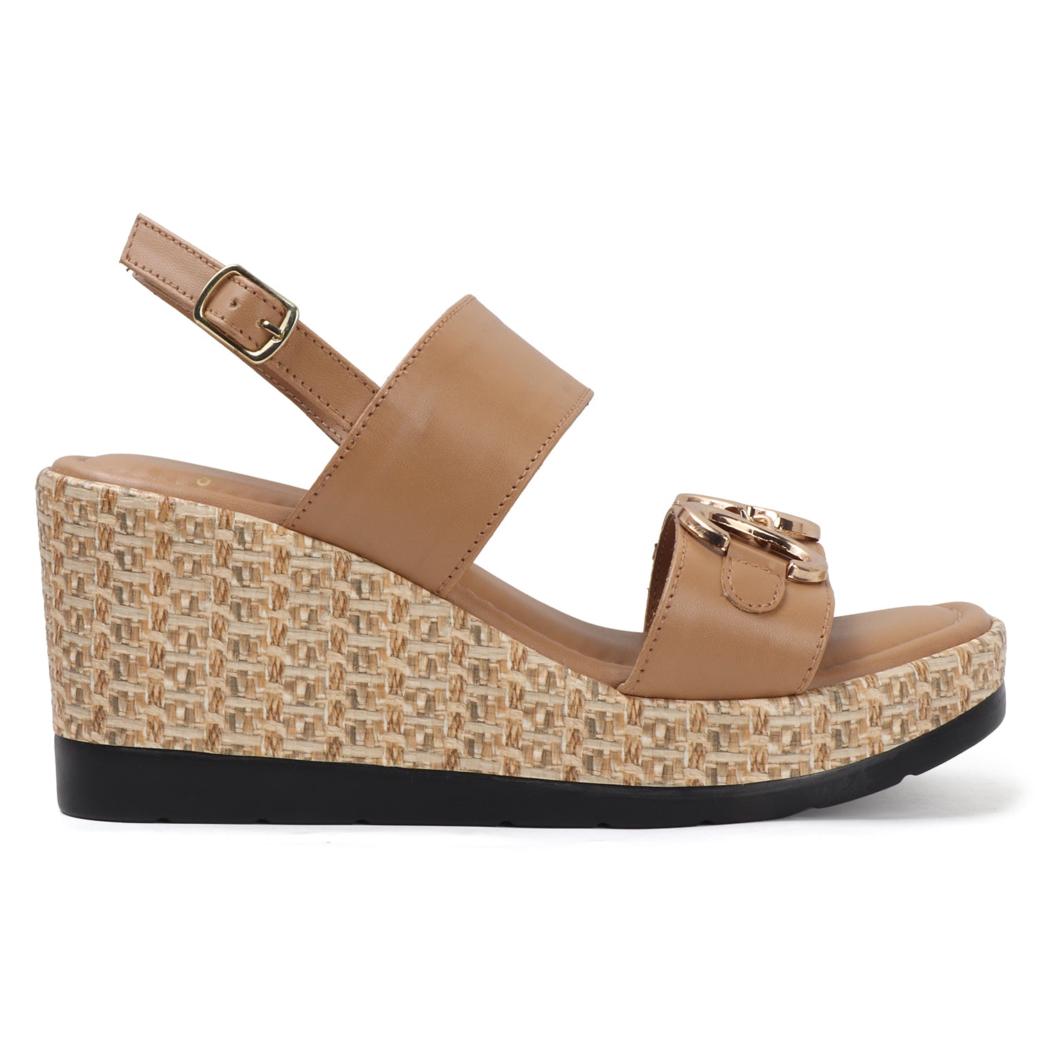 Woven Espadrille Wedge Sandals with Ankle Strap