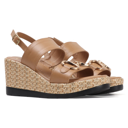 Woven Espadrille Wedge Sandals with Ankle Strap