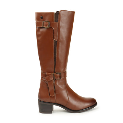 Women Block-Heeled Knee-Length Winter Boots