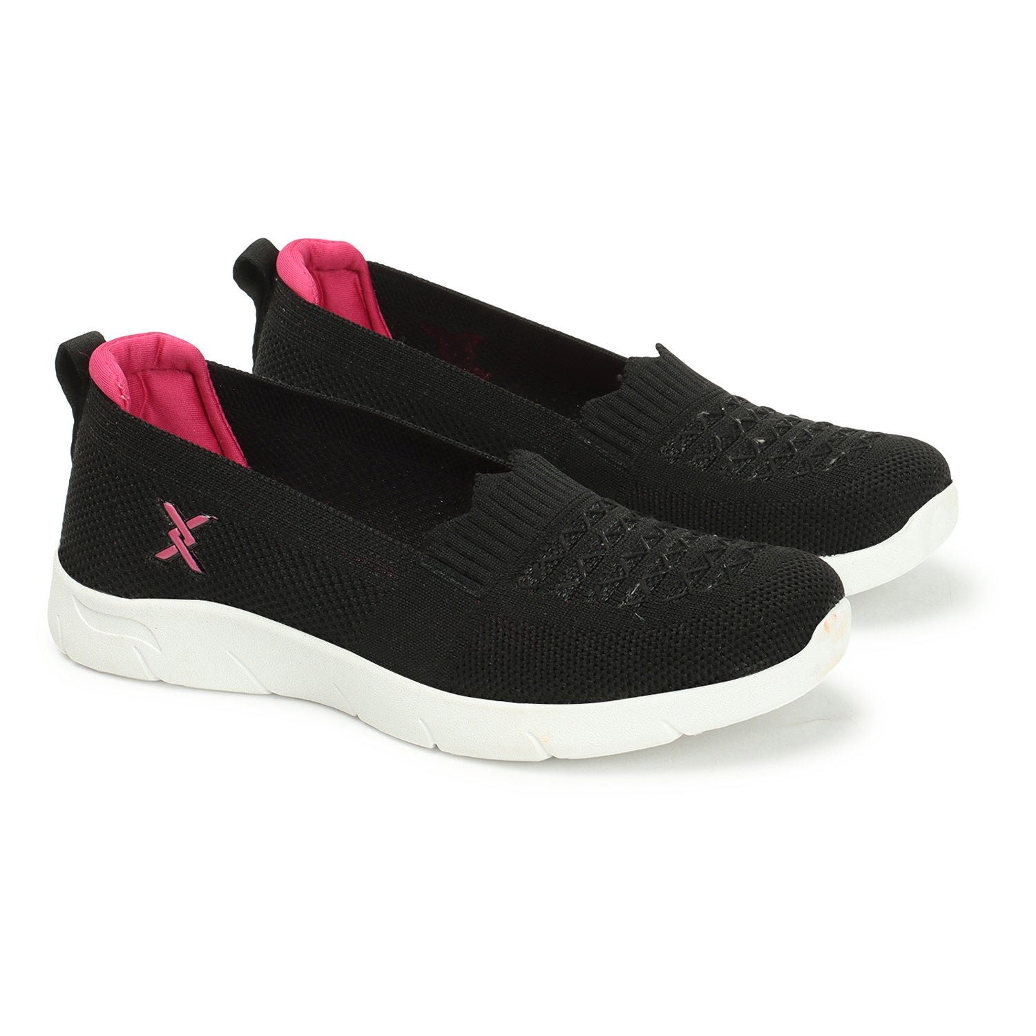 Women Textured Round Toe Flyknit Mesh Slip-On Sneakers