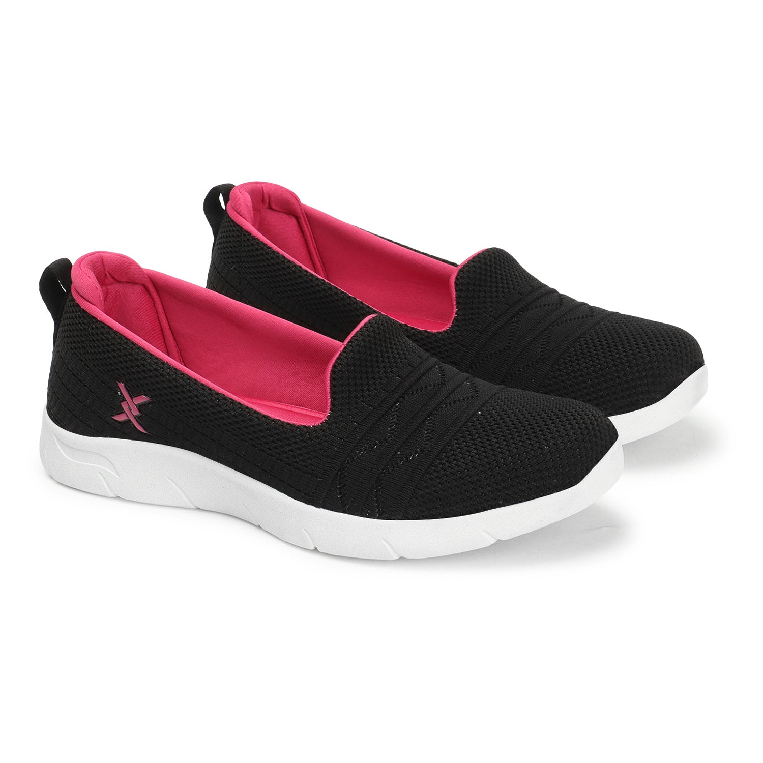 Women Textured Round Toe Flyknit Mesh Slip-On Sneakers