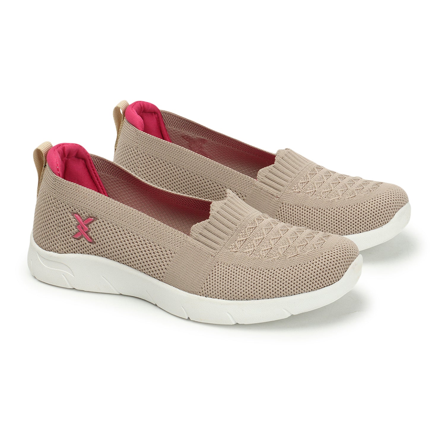 Women Textured Round Toe Flyknit Mesh Slip-On Sneakers