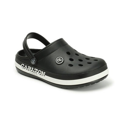 Men Perforated Two Tone Slip On Clogs