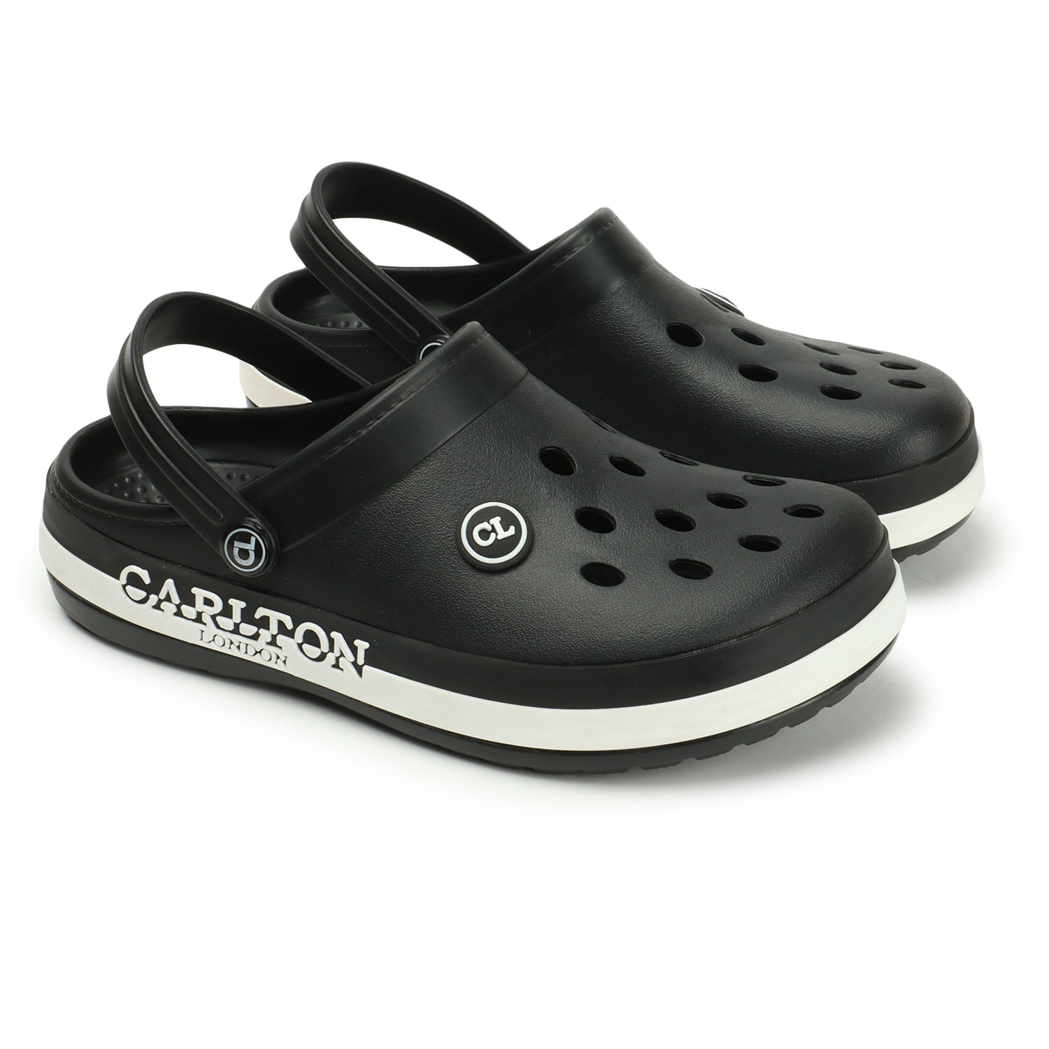 Men Perforated Two Tone Slip On Clogs